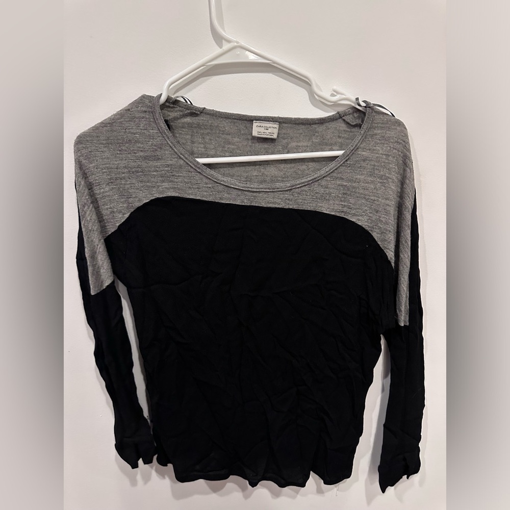 Zara Grey and Black Long Sleeve